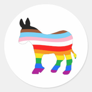 Pegatina Redonda Demócrata LGBTQ
