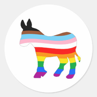 Pegatina Redonda Demócrata LGBTQ