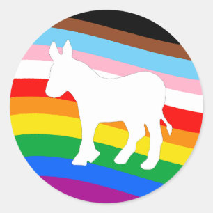 Pegatina Redonda Demócrata LGBTQ