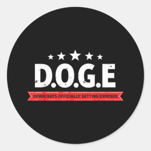 Pegatina Redonda Demócratas de Doge expuestos oficialmente