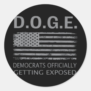 Pegatina Redonda Demócratas de Doge expuestos oficialmente