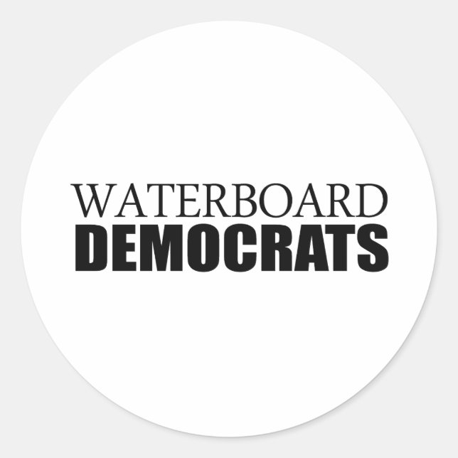 Pegatina Redonda Demócratas del Waterboard (Anverso)