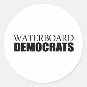 Pegatina Redonda Demócratas del Waterboard