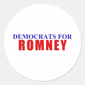 Pegatina Redonda Demócratas por Romney