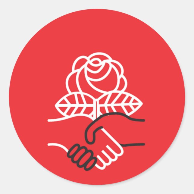 Pegatina Redonda Democratic Socialists of America (Anverso)