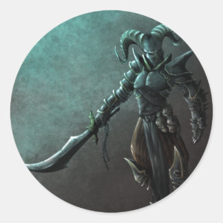 Pegatina Redonda Demon Warrior