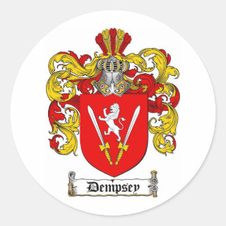 PEGATINA REDONDA DEMPSEY FAMILIAR CREST - DEMPSEY COAT OF ARMS