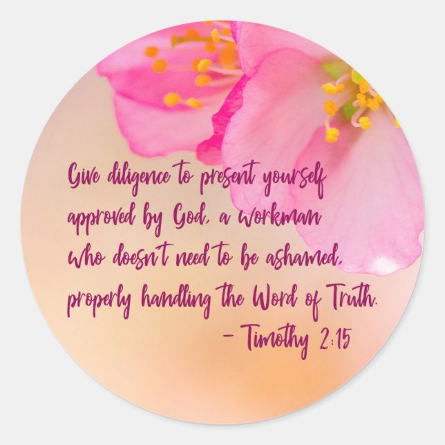 Pegatina Redonda Den Diligencia Para Presentarse Cristianos (Anverso)