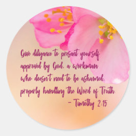 Pegatina Redonda Den Diligencia Para Presentarse Cristianos