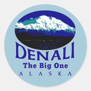 PEGATINA REDONDA DENALI ALASKA EL GRAN UNO