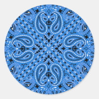 Denim Blue Paisley Western Bandana Scarf Print