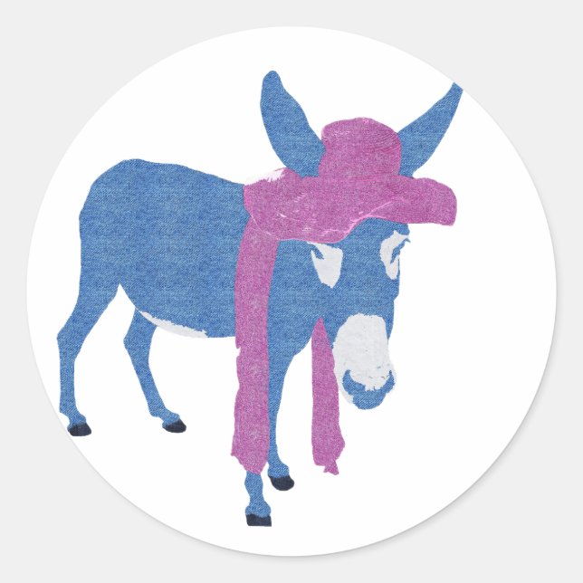 Pegatina Redonda Denim Jenny (Anverso)