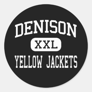 Pegatina Redonda Denison - Chaquetas Amarillas - Alta Denison Texas