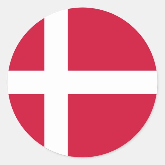 Pegatina Redonda denmark (Anverso)