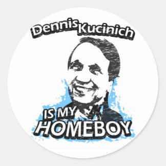 Pegatina Redonda Dennis Kucinich es mi chico.