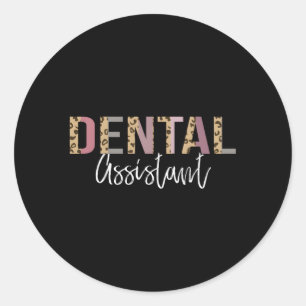 Pegatina Redonda Dental Assistant Dentistry Dentist