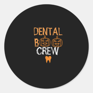 Pegatina Redonda Dental Boo Crew-dentista-halloween divertido