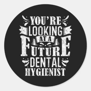 Pegatina Redonda Dental Hygienist