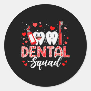 Pegatina Redonda Dental Squad Dental Istant Dentist Happy Valentine