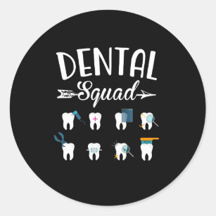 Pegatina Redonda Dental Squad Dentist Dental Student
