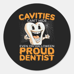 Pegatina Redonda Dentist Halloween Trick O Tret Dentistry Dental