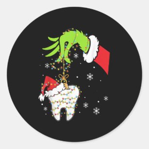 Pegatina Redonda Dentista dental Dental Istant Teeth Navidades Xmas