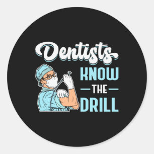 Pegatina Redonda Dentista Dental Dentística Teeth Tooth Idea