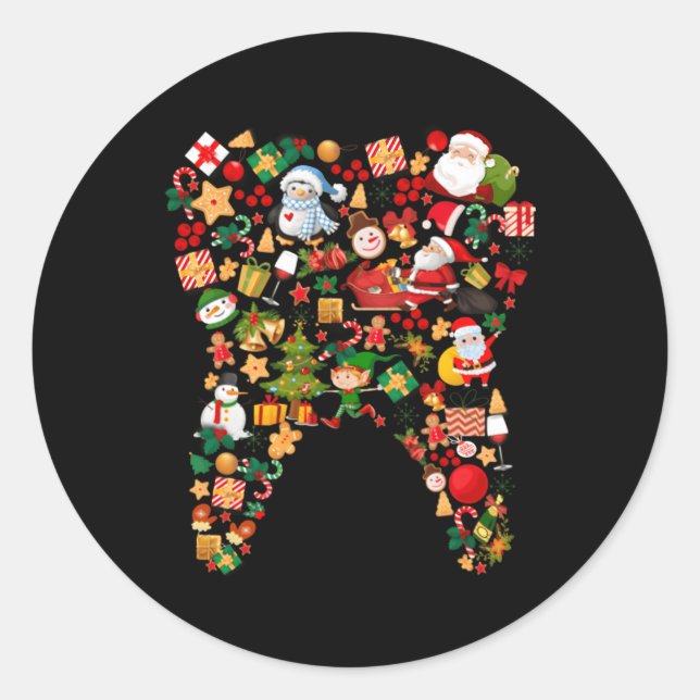 Pegatina Redonda Dentista dental para (Anverso)