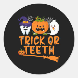 Pegatina Redonda Dentista Dentista Halloween Dental Squa