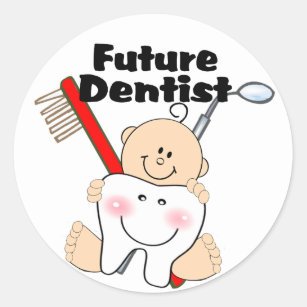 Pegatina Redonda Dentista Futuro