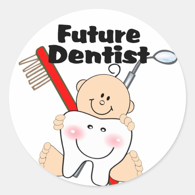 Pegatina Redonda Dentista Futuro (Anverso)