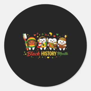 Pegatina Redonda Dentista Melanina Juneteenth Dental Divertido