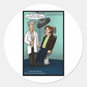 Pegatina Redonda ¿Dentista Peróxido Bluetooth? Tarjetas Regalos Div