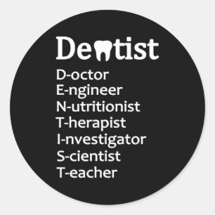 Pegatina Redonda Dentistas de la Dentista de la Definición Dentista