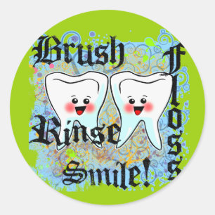Pegatina Redonda Dentistas Profesionales Dentales