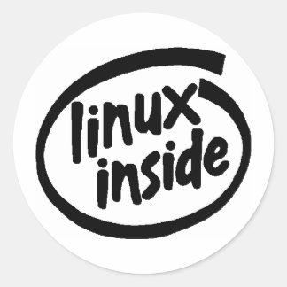 Pegatina Redonda Dentro de la serie Linux