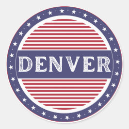 Pegatina Redonda Denver City Pride Emblem – American Identity