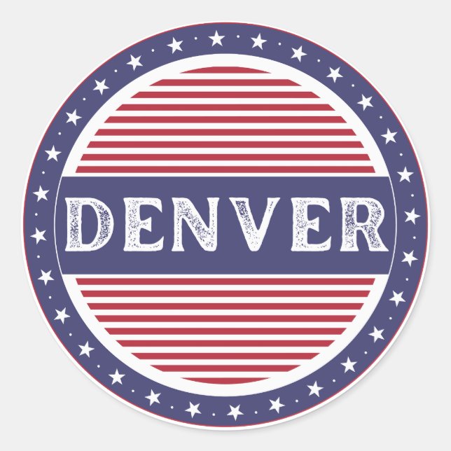 Pegatina Redonda Denver City Pride Emblem – American Identity (Anverso)