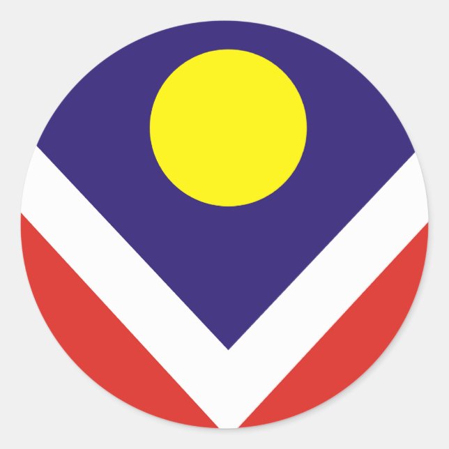 Pegatina Redonda Denver, Colorado (Anverso)