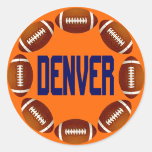 PEGATINA REDONDA DENVER FOOTBALL CIRCLE