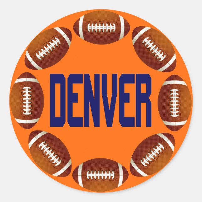 PEGATINA REDONDA DENVER FOOTBALL CIRCLE (Anverso)