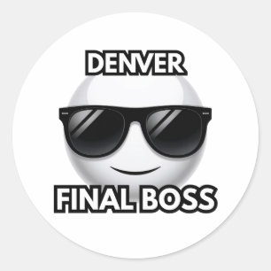 Pegatina Redonda Denver Jefe Final Sticker Emoji Cool