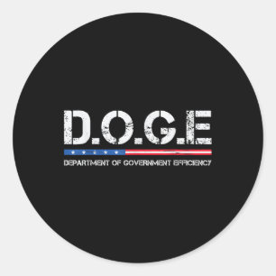 Pegatina Redonda Departamento De Doge De Eficiencia Gubernamental U