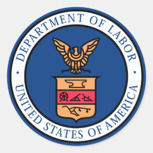 Pegatina Redonda Departamento de Trabajo