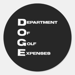 Pegatina Redonda Departamento Doge De Gastos De Golf Trump Hipócrit