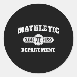 Pegatina Redonda Departamento Matético Vintage 3.14159 Pi Day Math