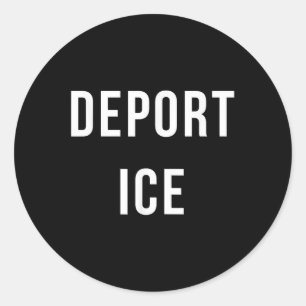 Pegatina Redonda Deportar camiseta helada - Protesta de activista d