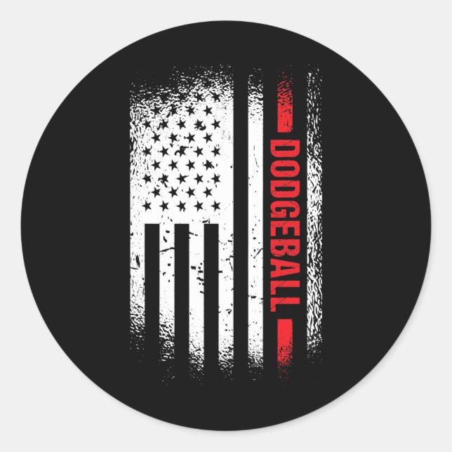 Pegatina Redonda Deporte Bandera De Los Ee.Uu. (Anverso)