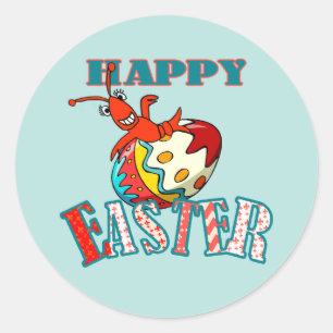 Pegatina Redonda Deporte crudo feliz Pascua