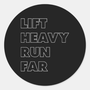 Pegatina Redonda Deporte de fitness de carrera híbrida Levanta pesa